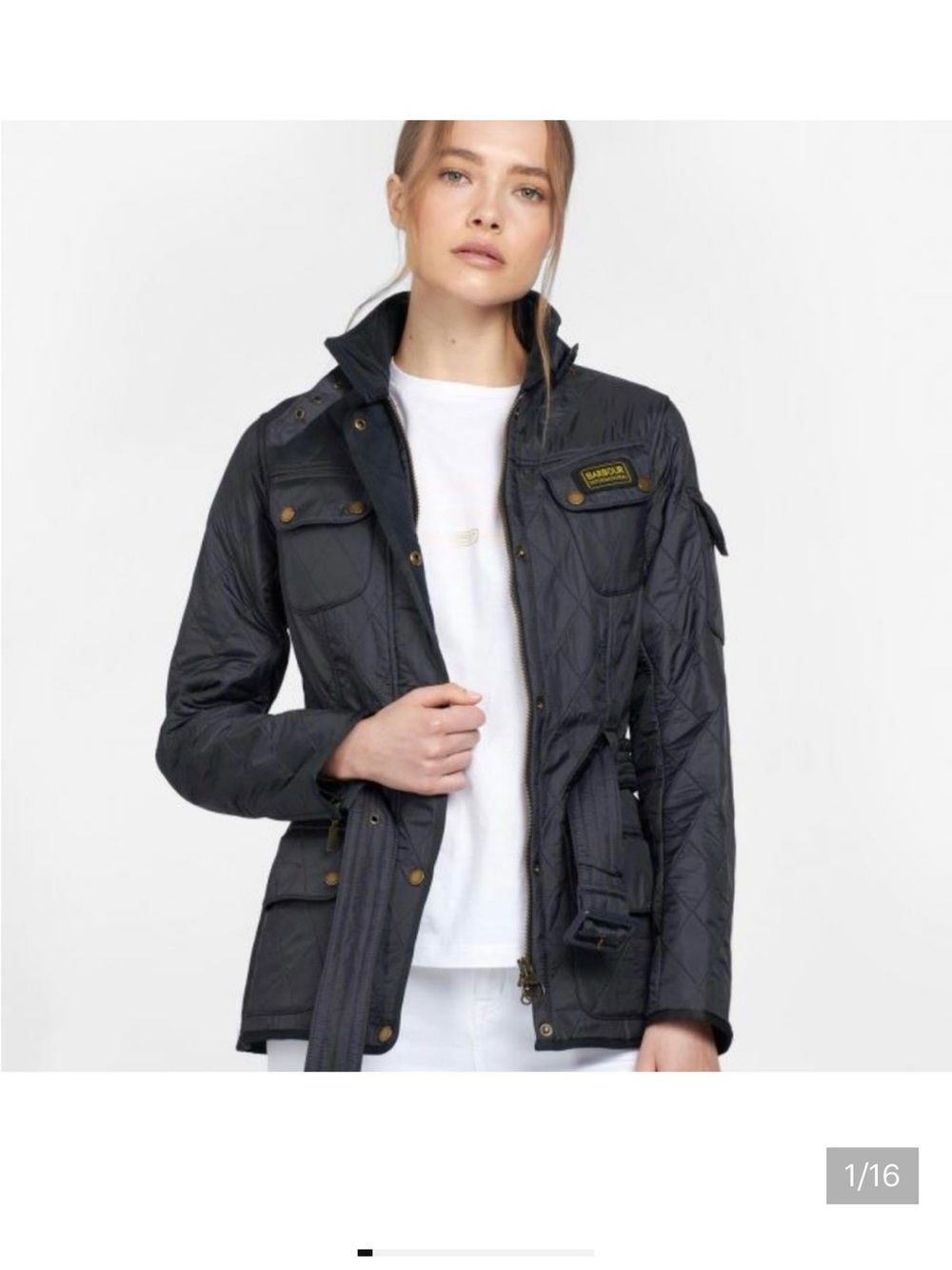 Barbour Black Quilted Moto Field Jacket